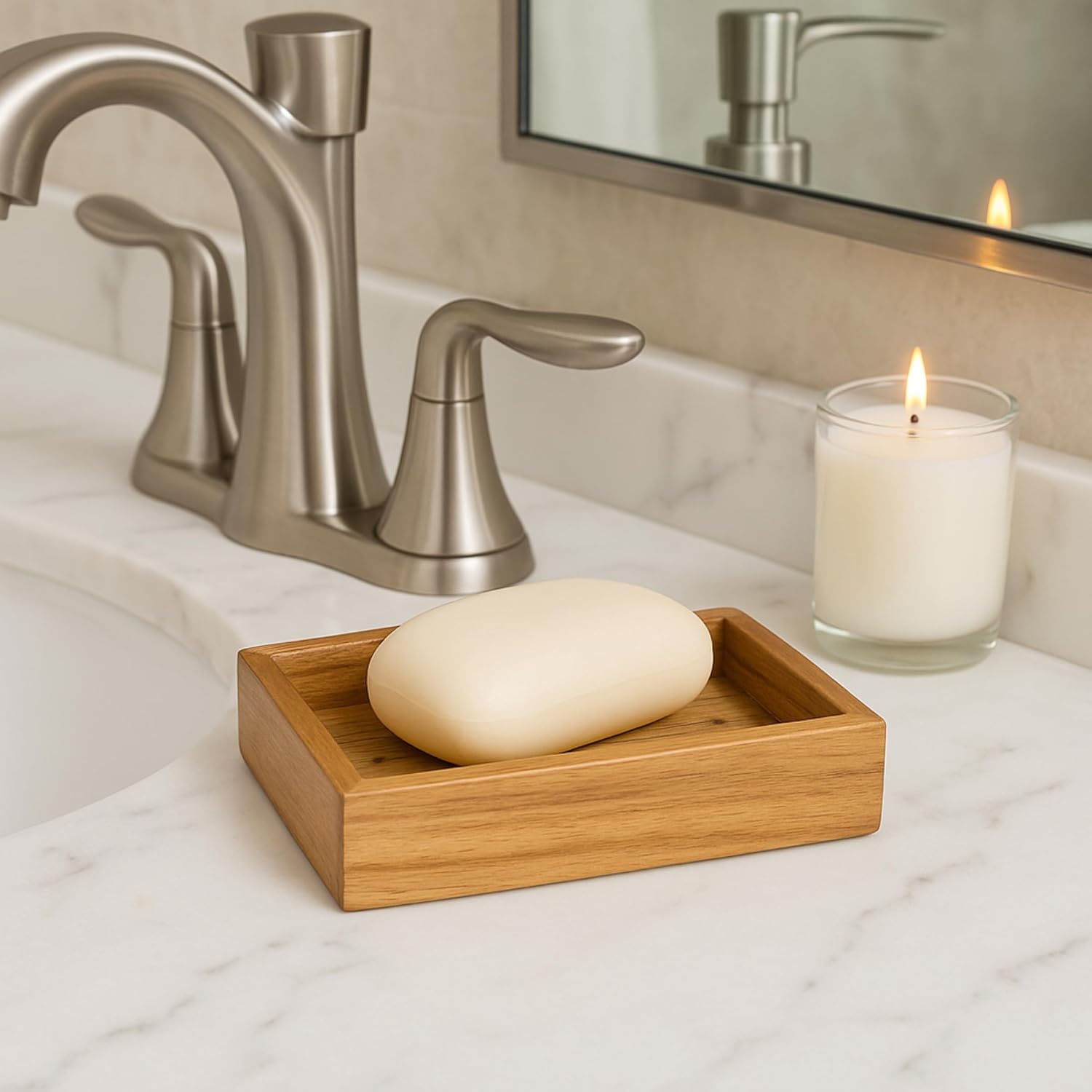 Creative Home Acacia Bath Rectangular Dish Holder