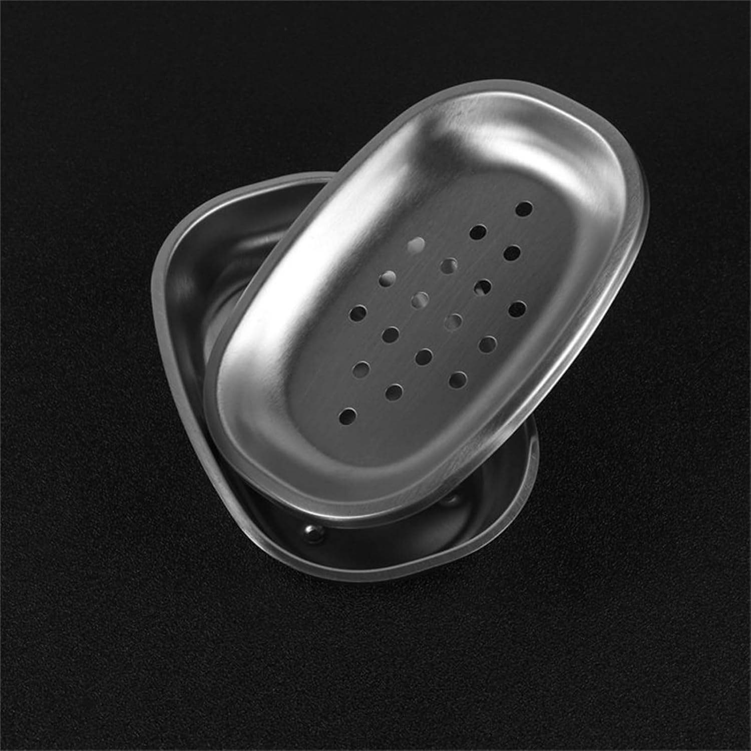 Stainless Steel Soap Dish 2 Pack Silver Drainage Modern Bathroom Holder