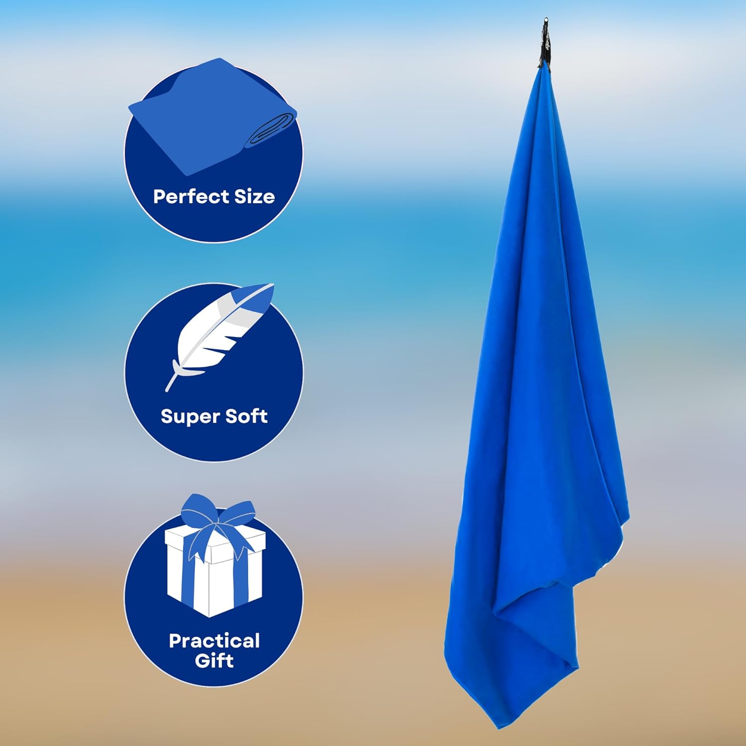 AirComfy Beach Towel - 32x72 Microfiber Sand-Free Towel