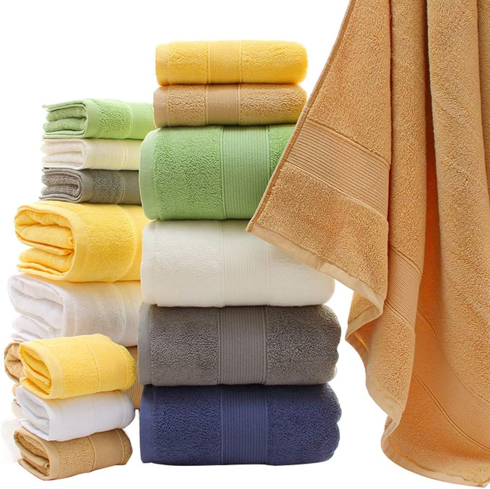 KORADA 3 Piece Cotton Towel Set - Luxury Bath Towels Gift Blue