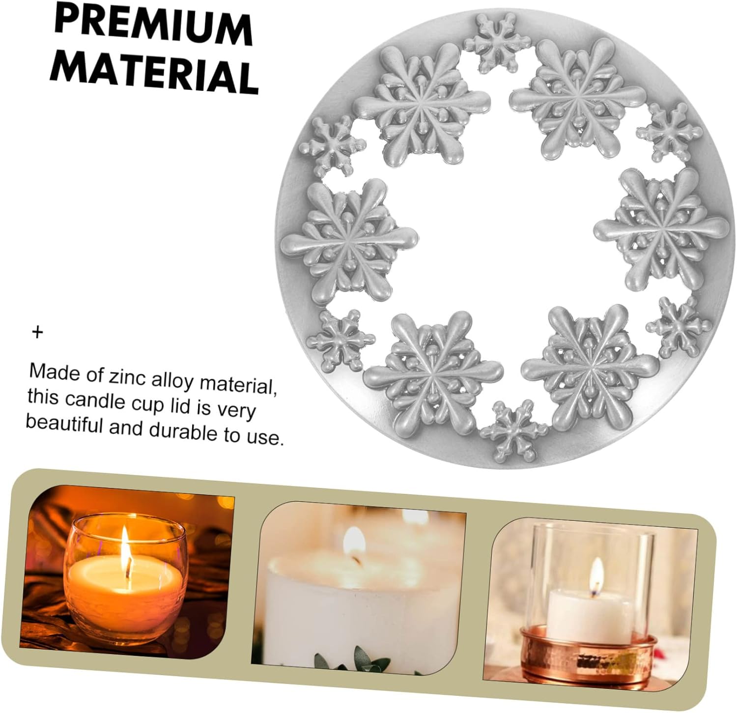 BEBEMOKO Vintage Snowflake Candle Jar Cover