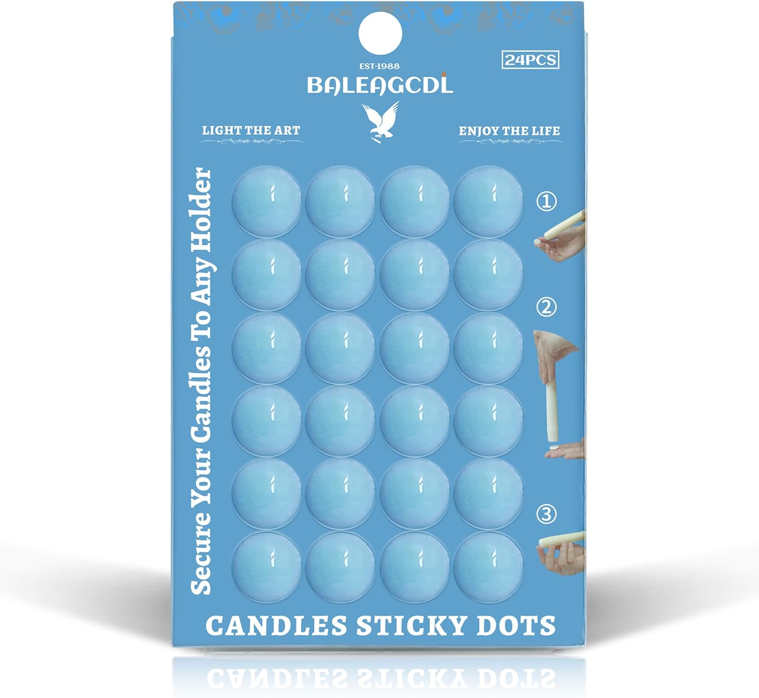 Candle Sticky Dots - Blue Wax Adhesive Dots for Taper Candles