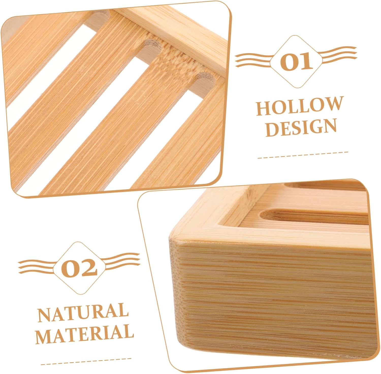 Labrimp 1Pc Handmade Soap Dish with 7 Drain Holes