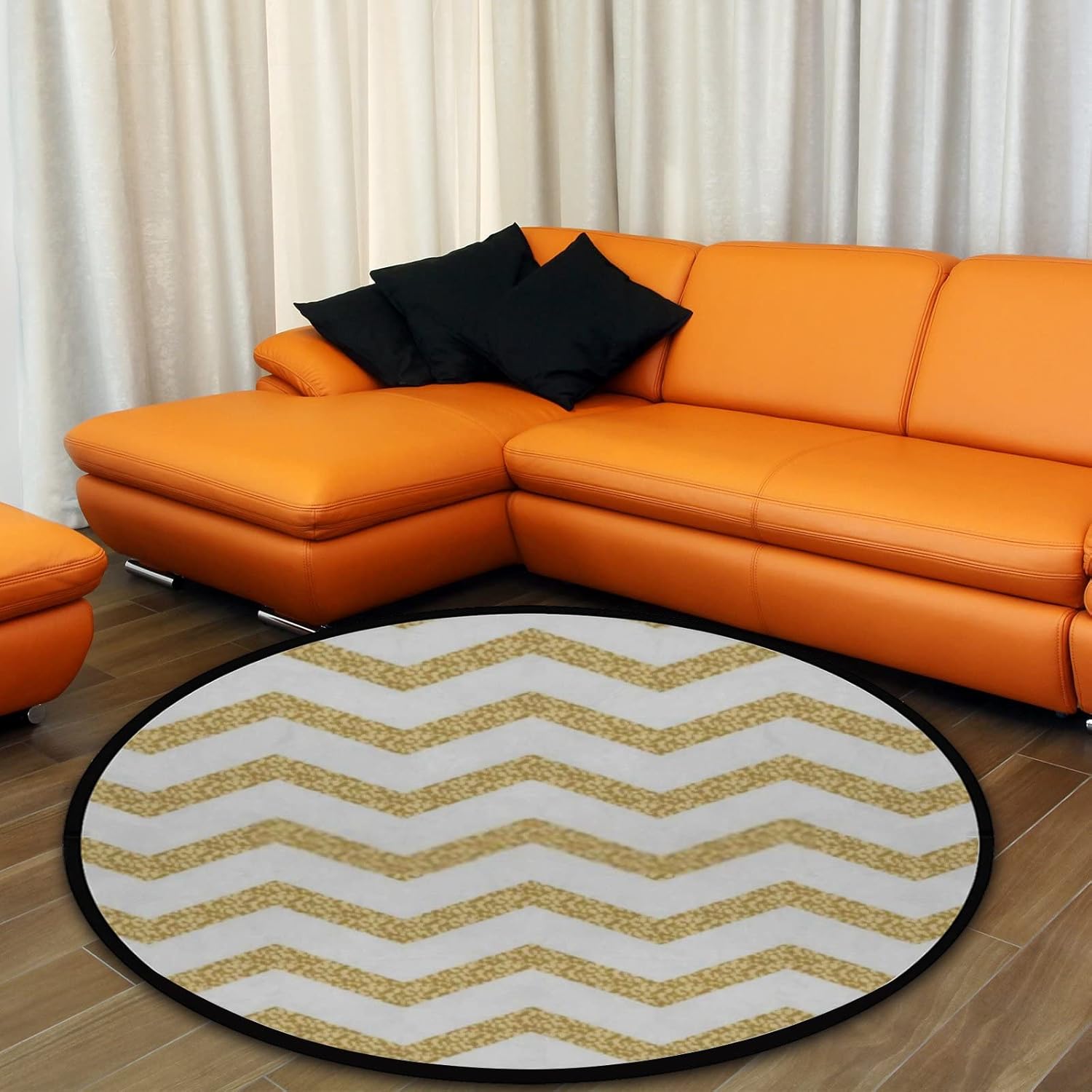 Vantaso 5ft Round Foam Rug for Kids Playroom and Living Room