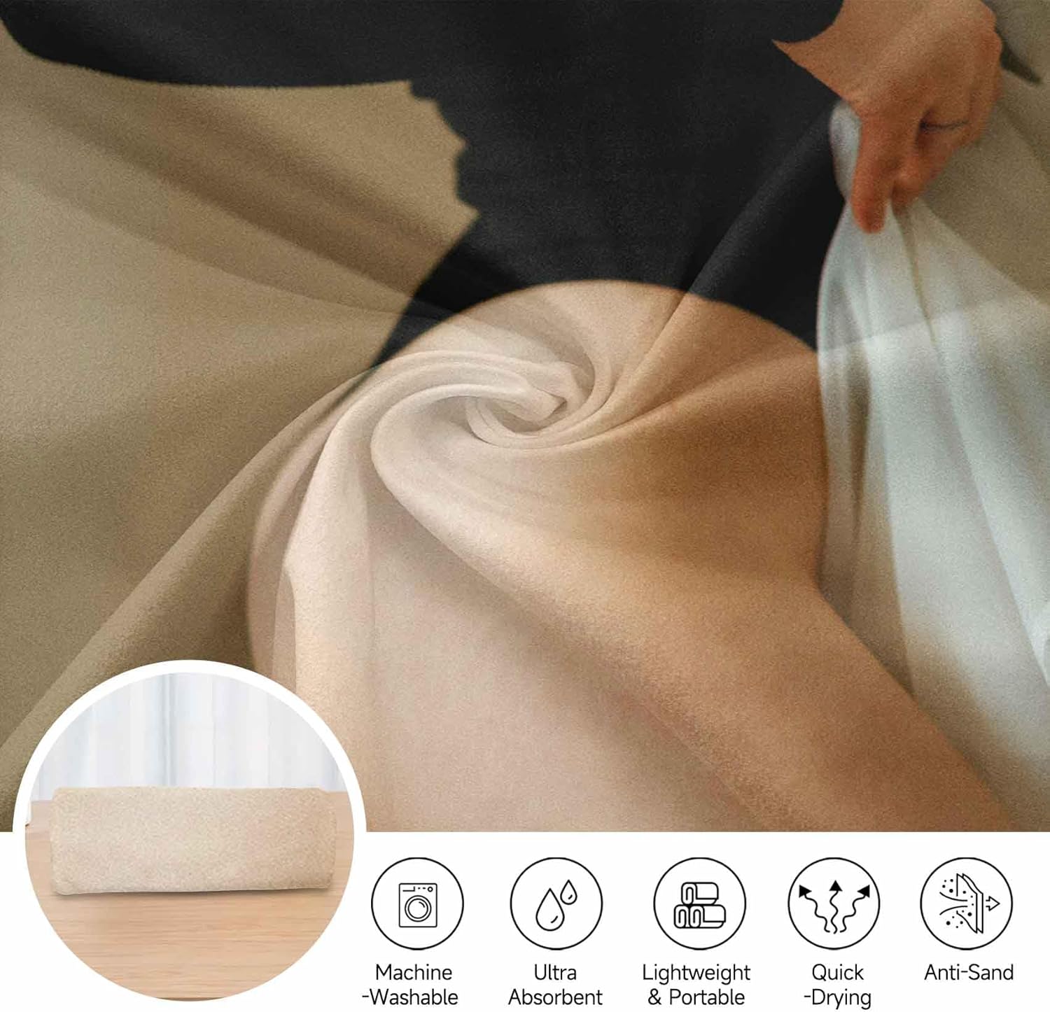 Woman Body Outdoor Magnetic Bath Towel 30x60 Super Absorbent
