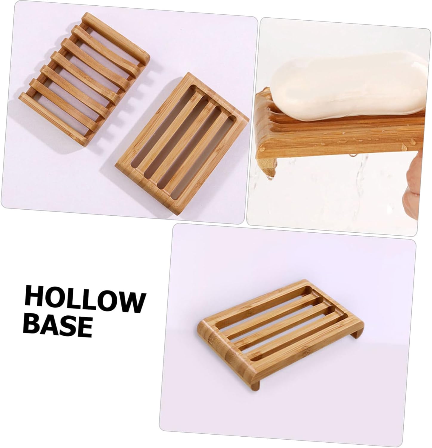 2Pcs Soap Dish with Fast Draining and Natural Texture