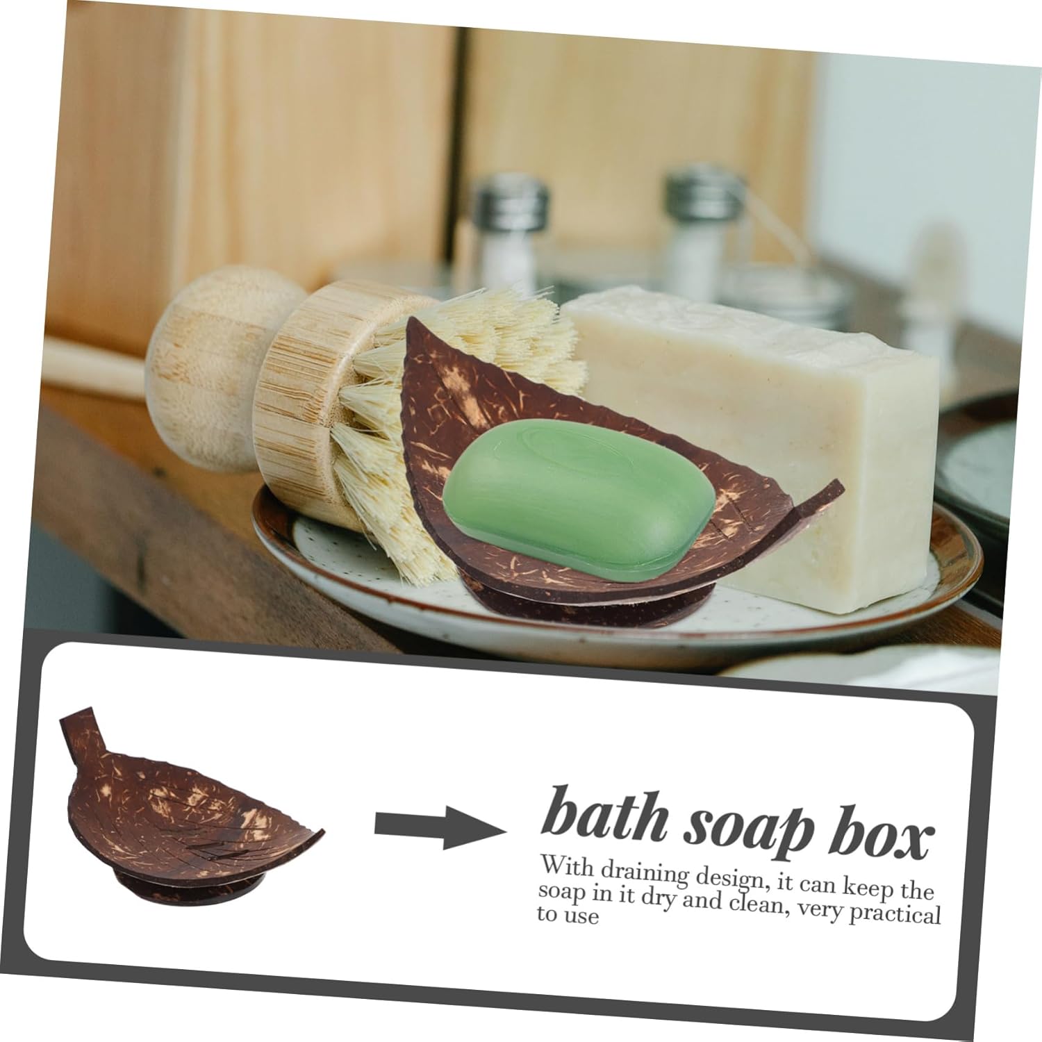 DOITOOL 2pcs Coconut Shell Soap Holder 1