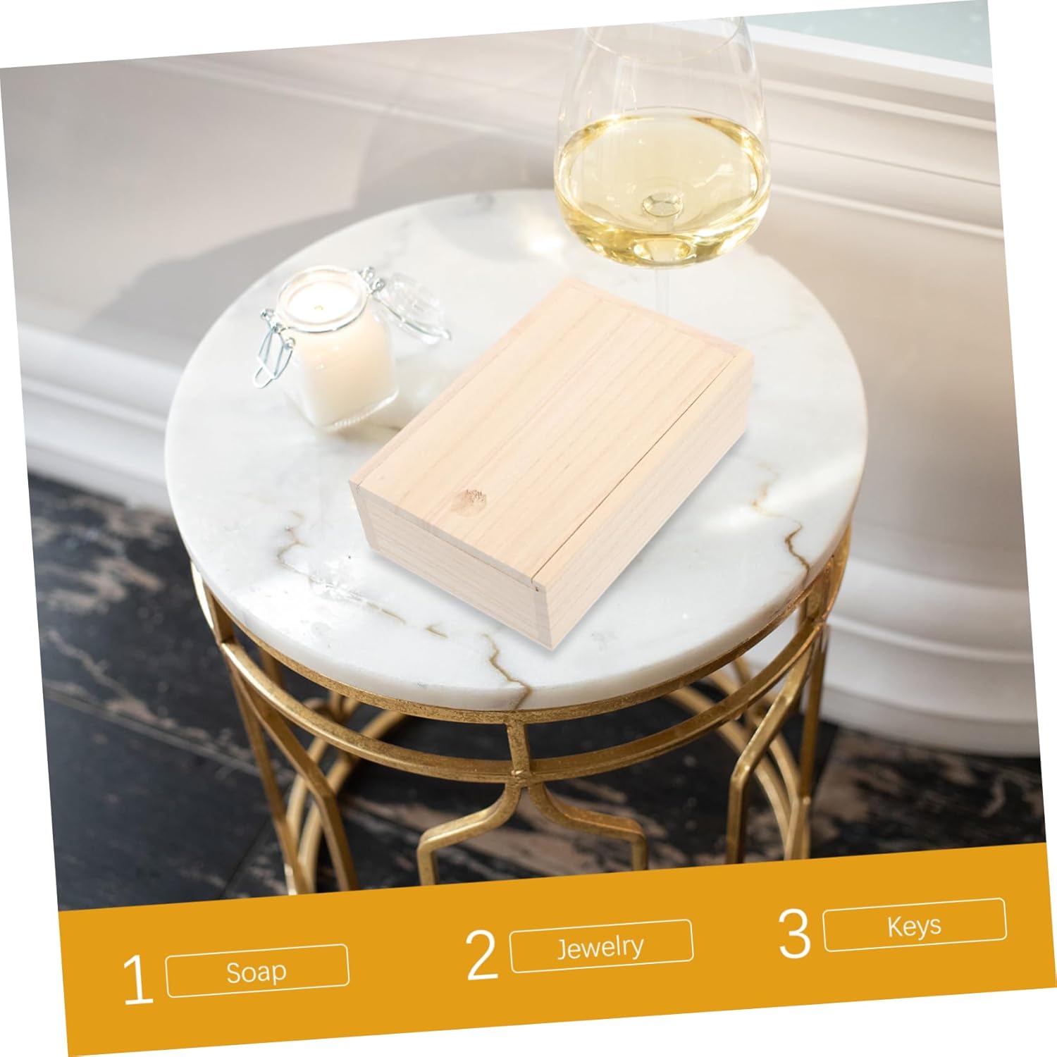 Long-Lasting Natural Paulownia Soap Dish with Lid for Bathroom 1