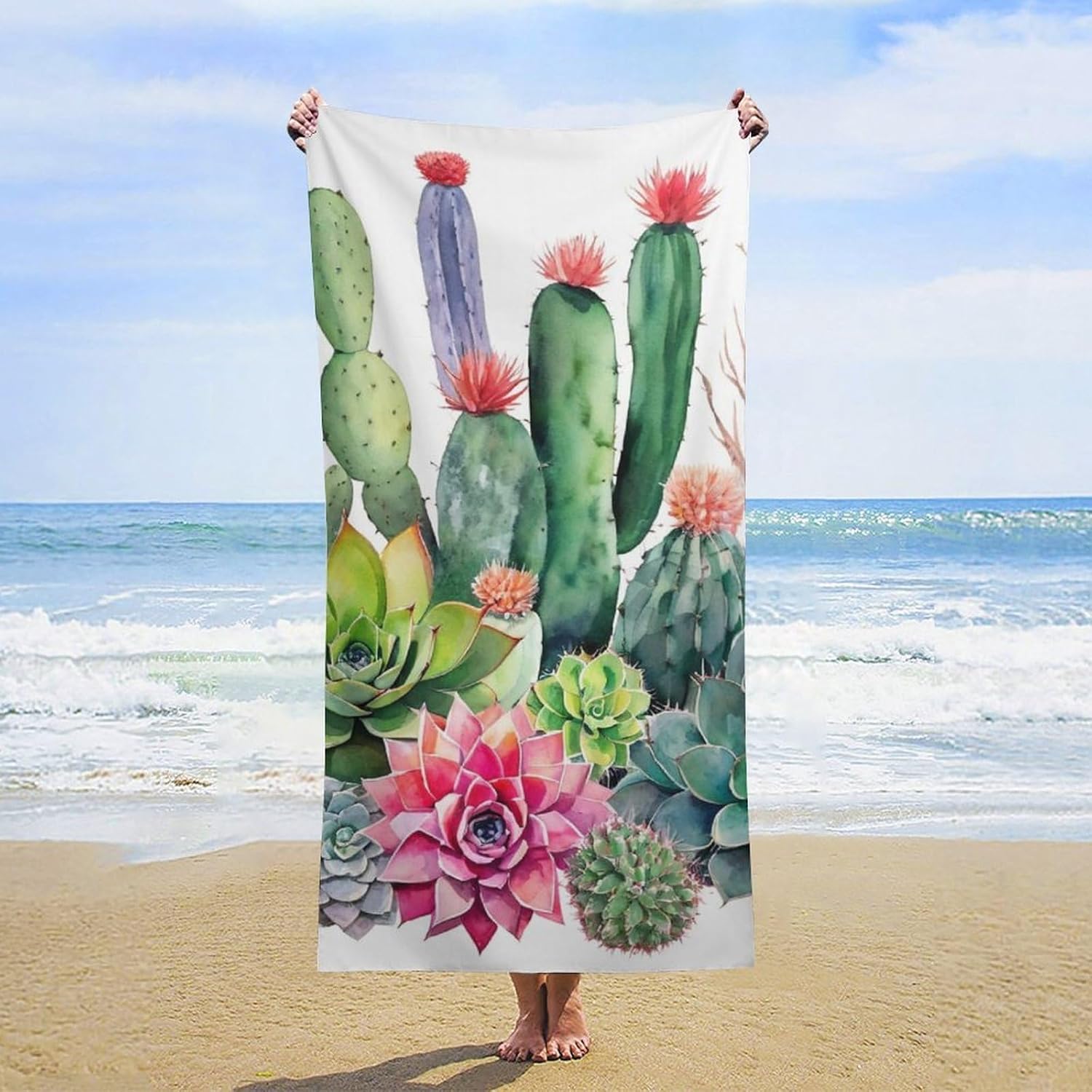4SEE Premium Double-Sided Velvet Beach Towel - Extra Large 63x315 Inches