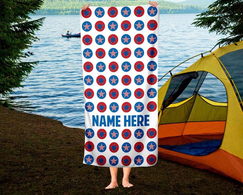 Extra Large Custom America Stars Towel - Personalized for Kids and Adults