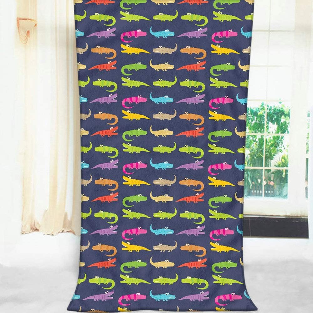Moslion Kawaii Rainbow Alligator Bath Towel 64x32 Inches
