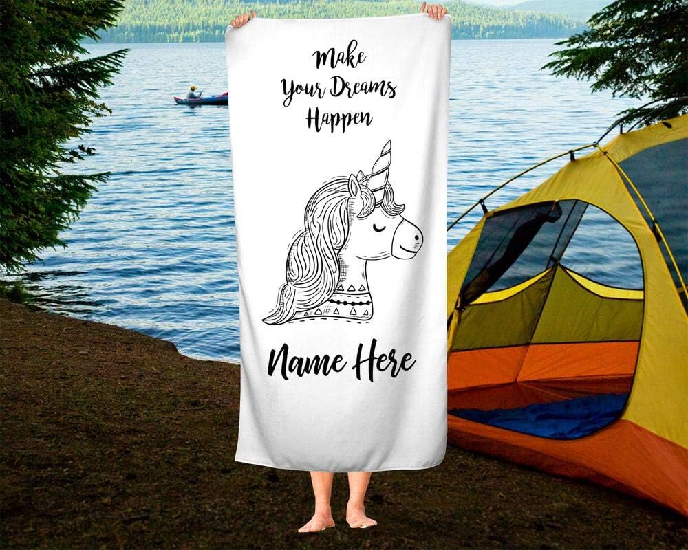 Personalized Unicorn Dreams Extra Large Towel for Kids