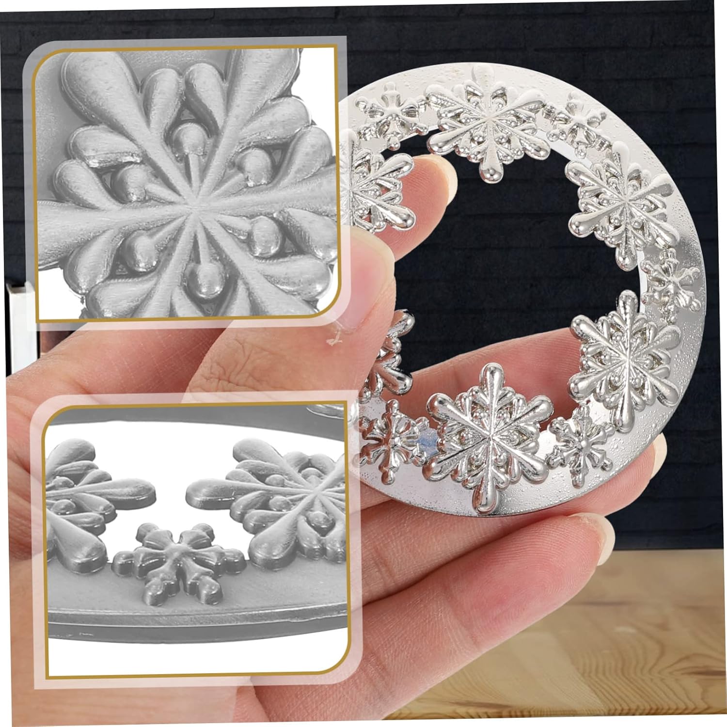 BEBEMOKO Vintage Snowflake Candle Jar Cover