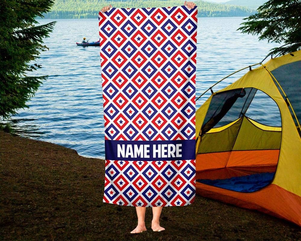 Extra Large Personalized Stars in Diamonds Towel for Kids and Adults