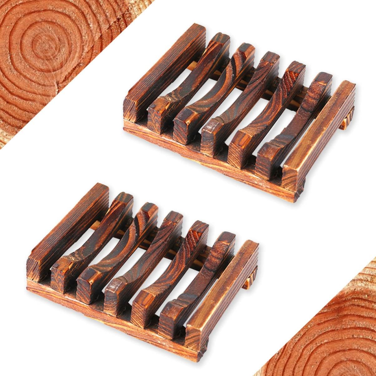 3pcs Wooden Soap Dish with Draining Design 1