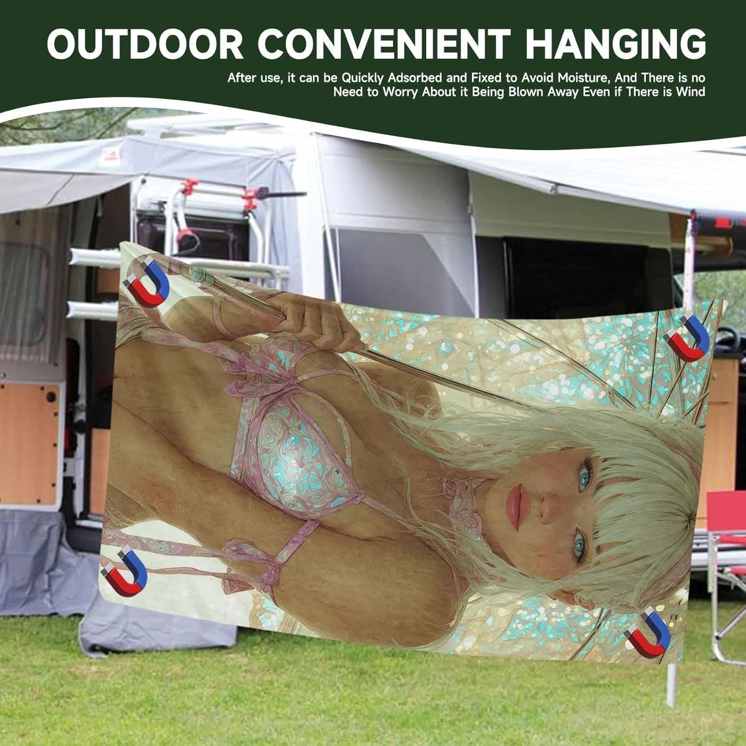 Magnetic Beach Towel for Travel Quick Dry and Sand-Resistant