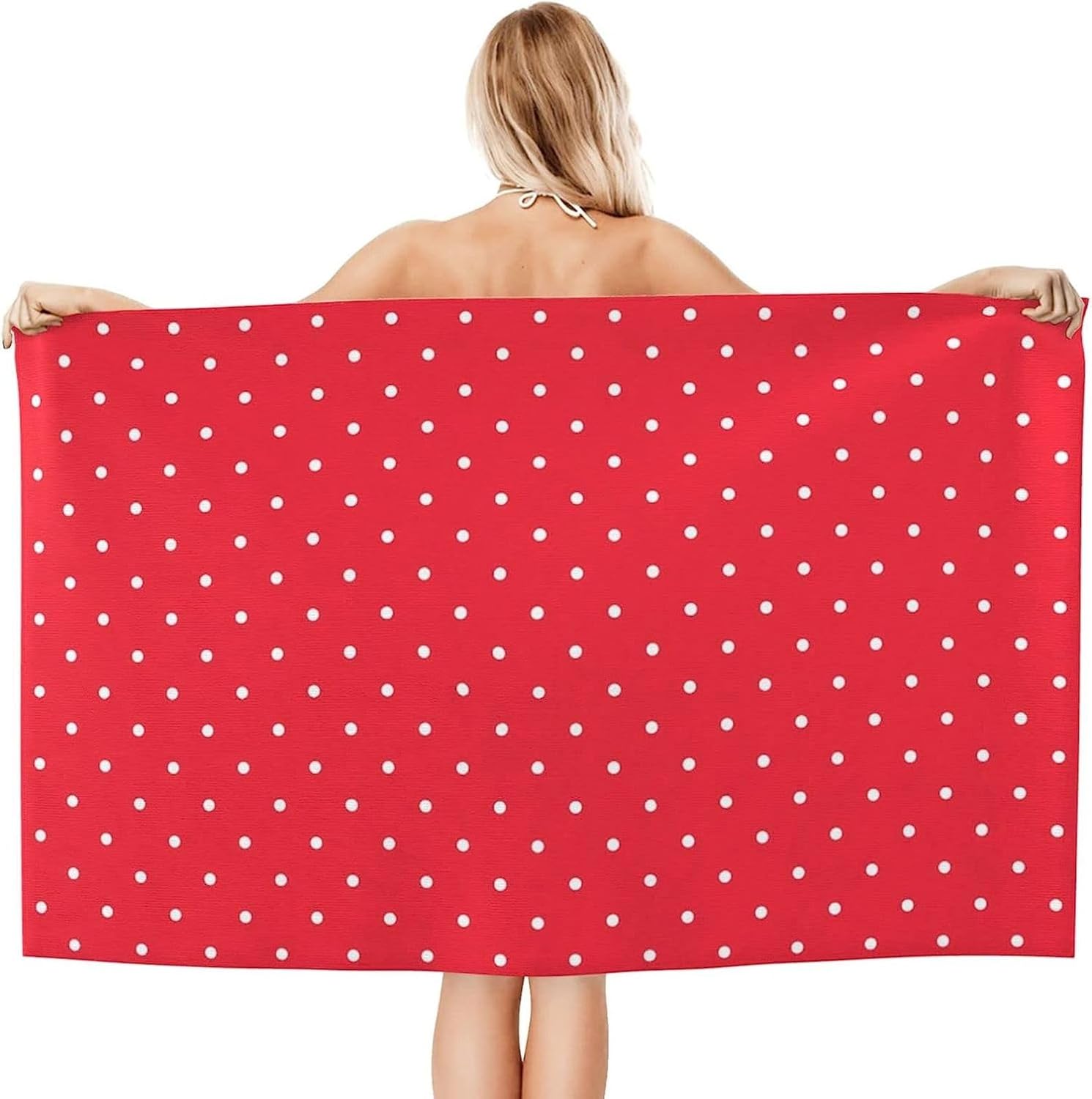 Sxakswol Red Dot Beach Towel 28x60 inch