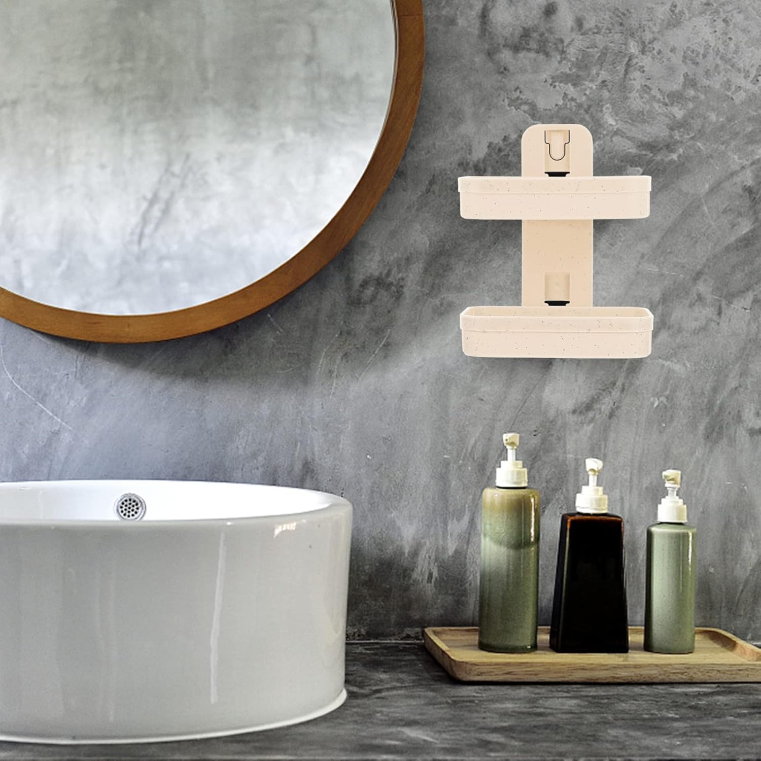 PRETYZOOM Wall Adhesive Double Layer Soap Holder
