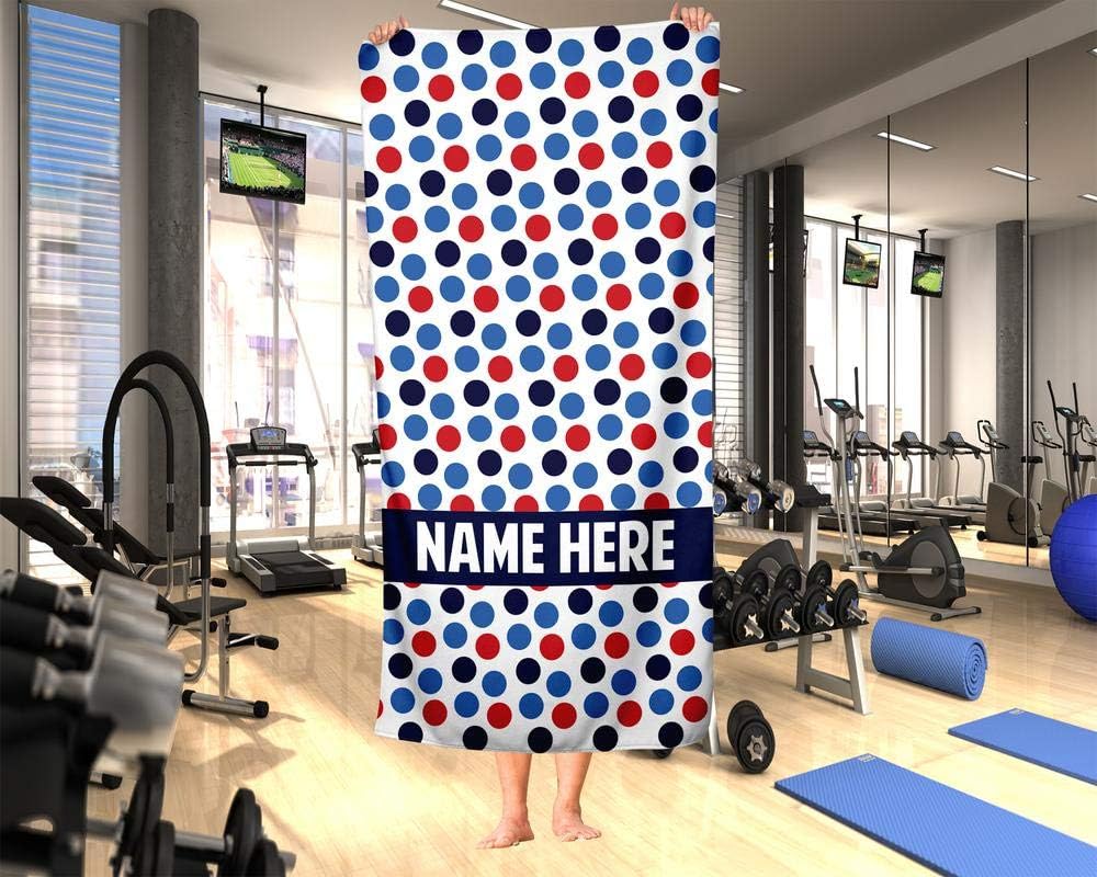 Extra Large Personalized Dots Pattern Towel for Kids and Adults