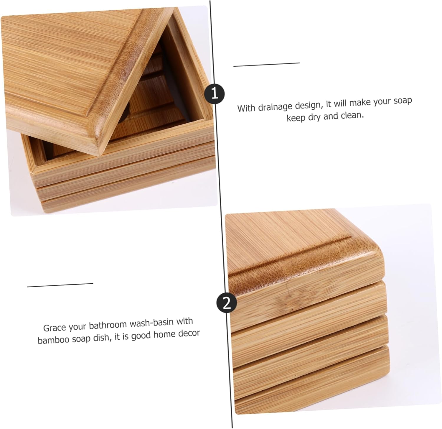 Wooden Soap Dish with Lid for Bathroom Kitchen 1