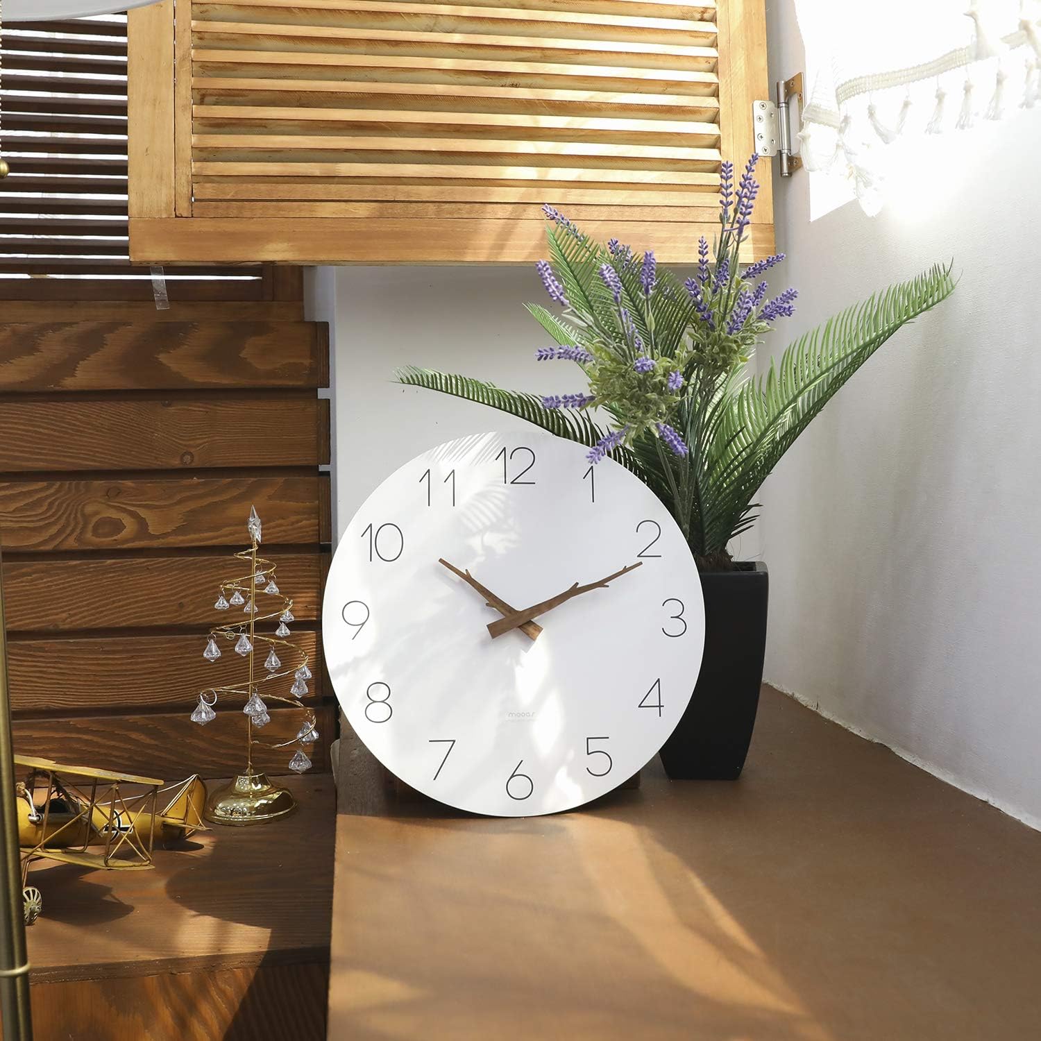 mooas Flatwood Twig Wall Clock