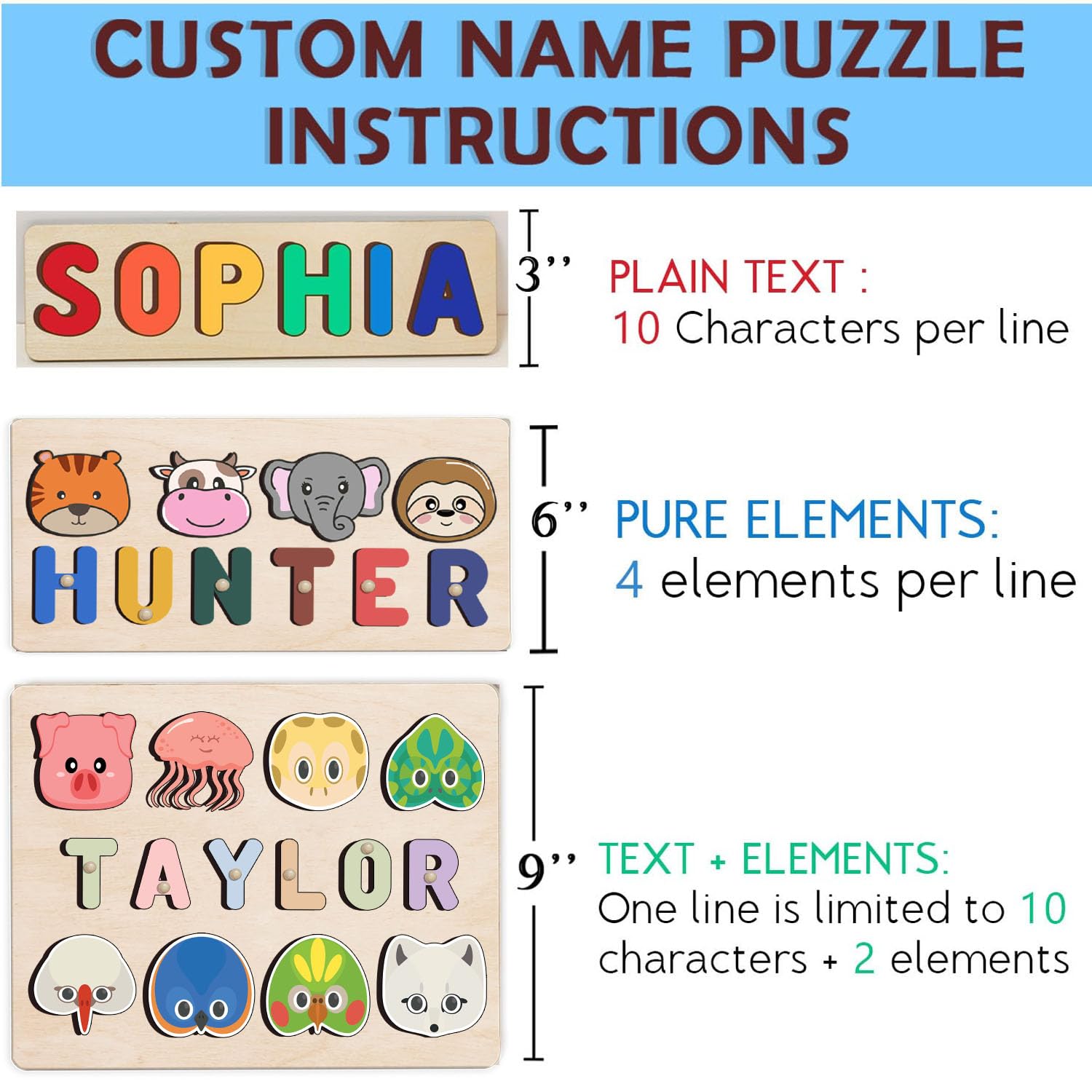 Personalized Wooden Name Puzzle For Toddlers 1-3 1