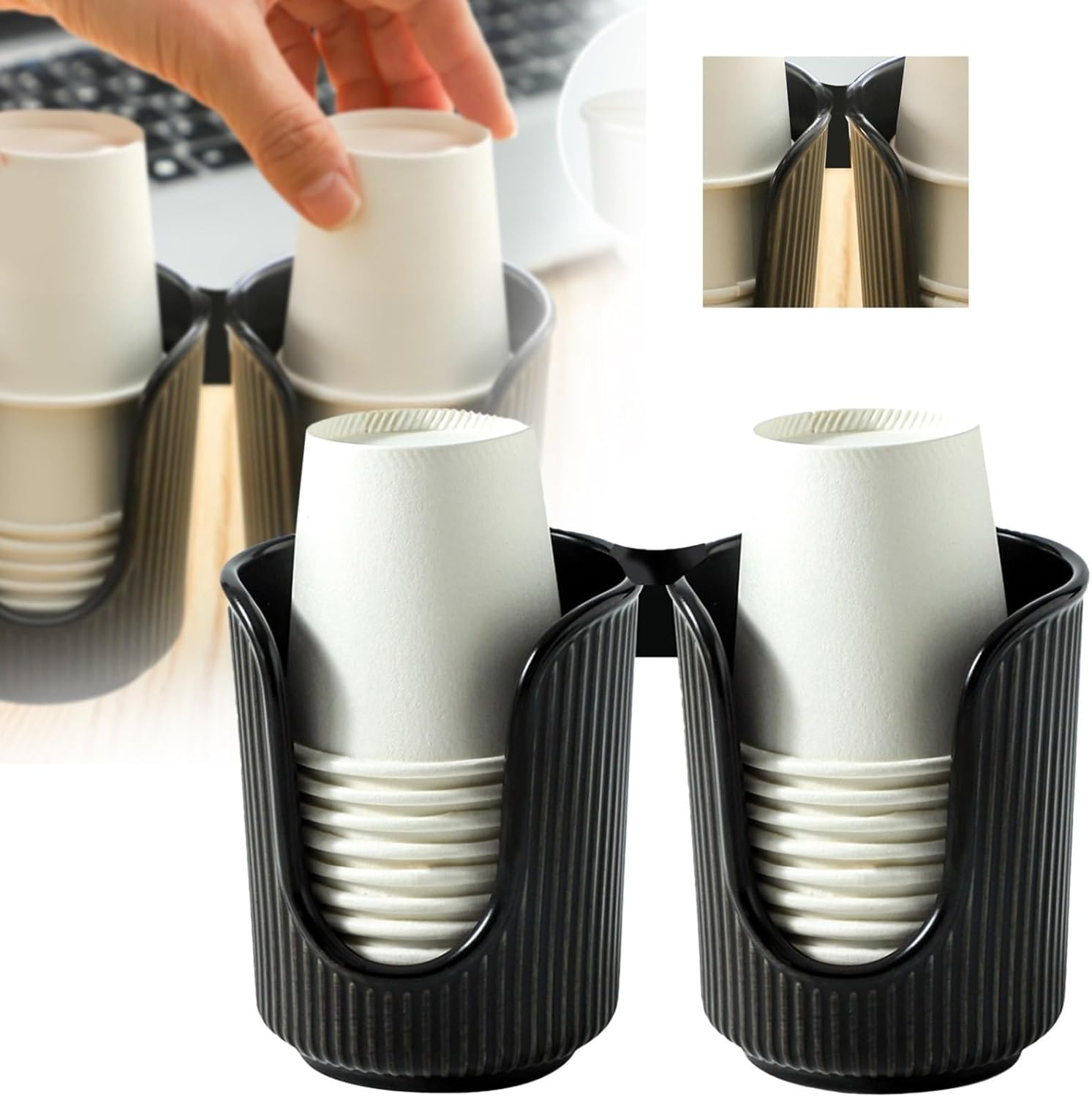 Bathroom Cup Dispenser with Vertical Stripes 1
