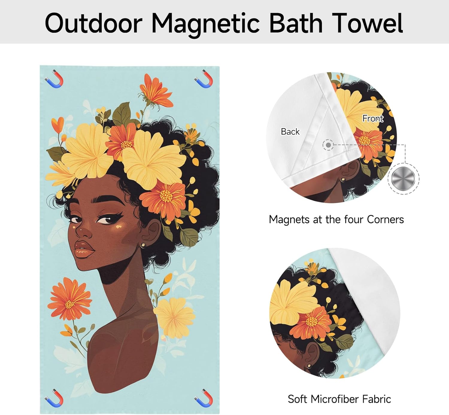 Outdoor Magnetic Bath Towel with Buckle Quick-Dry