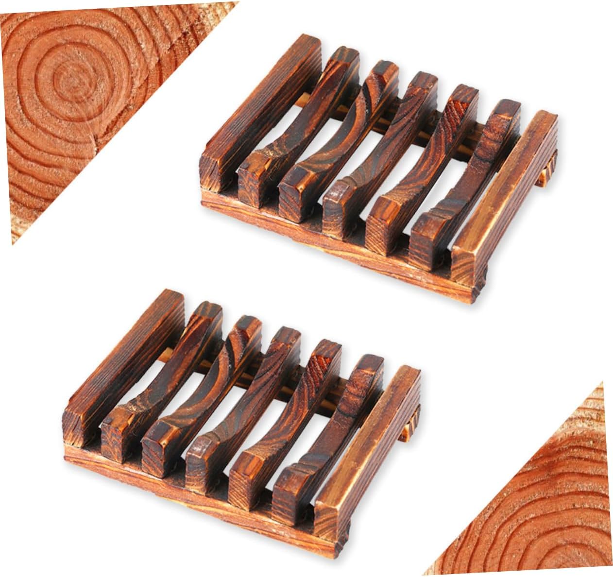 DECHOUS Wooden Soap Holder 3PC Drainage Set