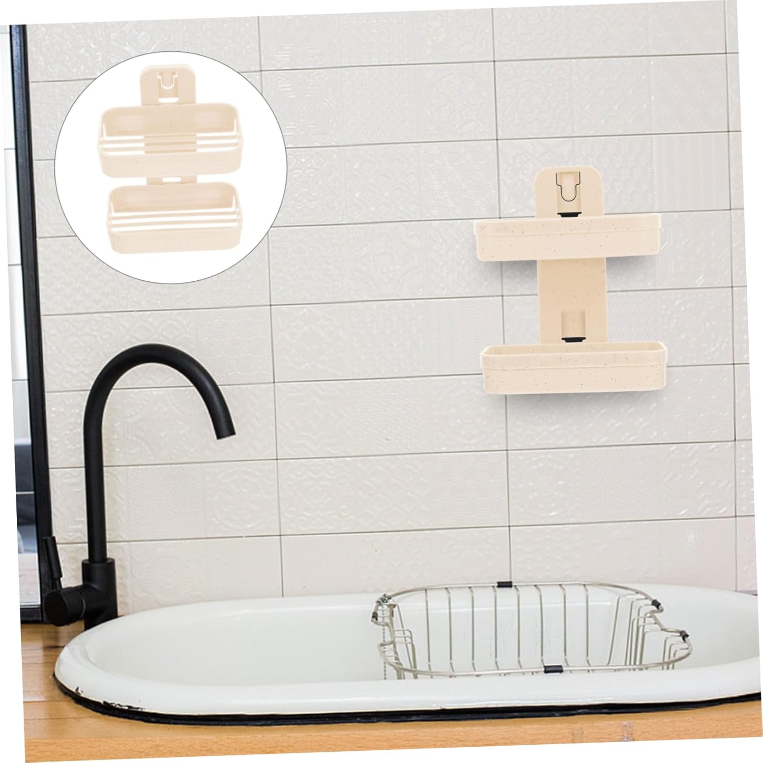 Alipis Double Layer Wall Mount Soap Holder for Bathroom