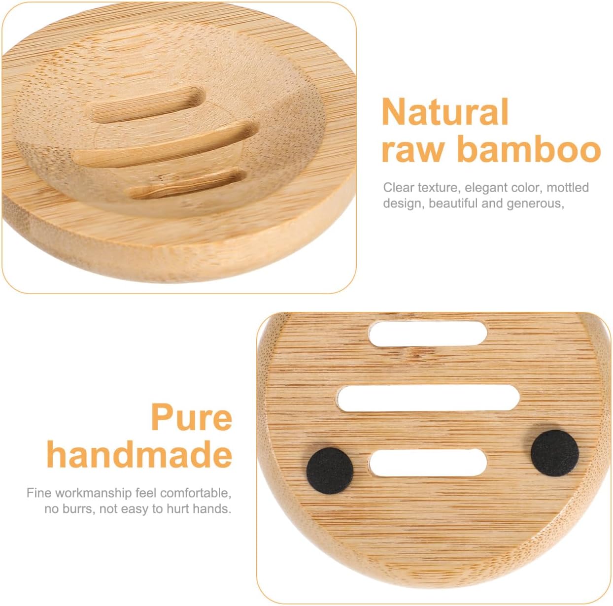 TOPBATHY Bamboo Soap Dish 2pcs Round Bath Holder