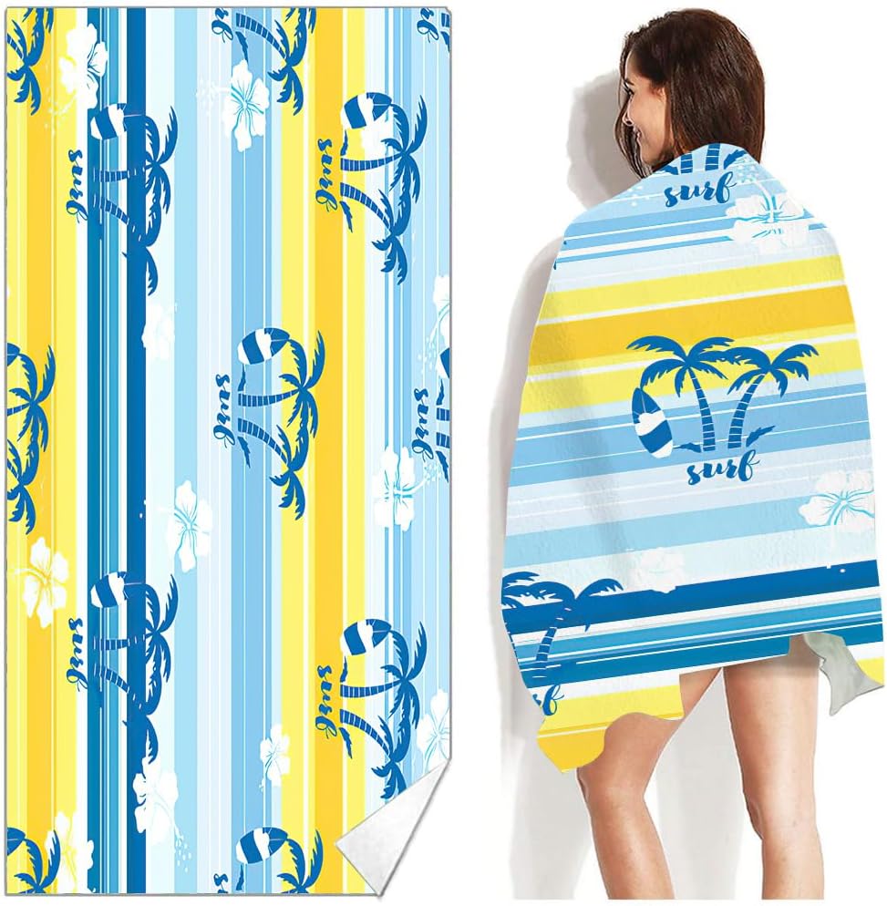 Bluboon Beach Towel with 2 Bands 30 x 60 Inches