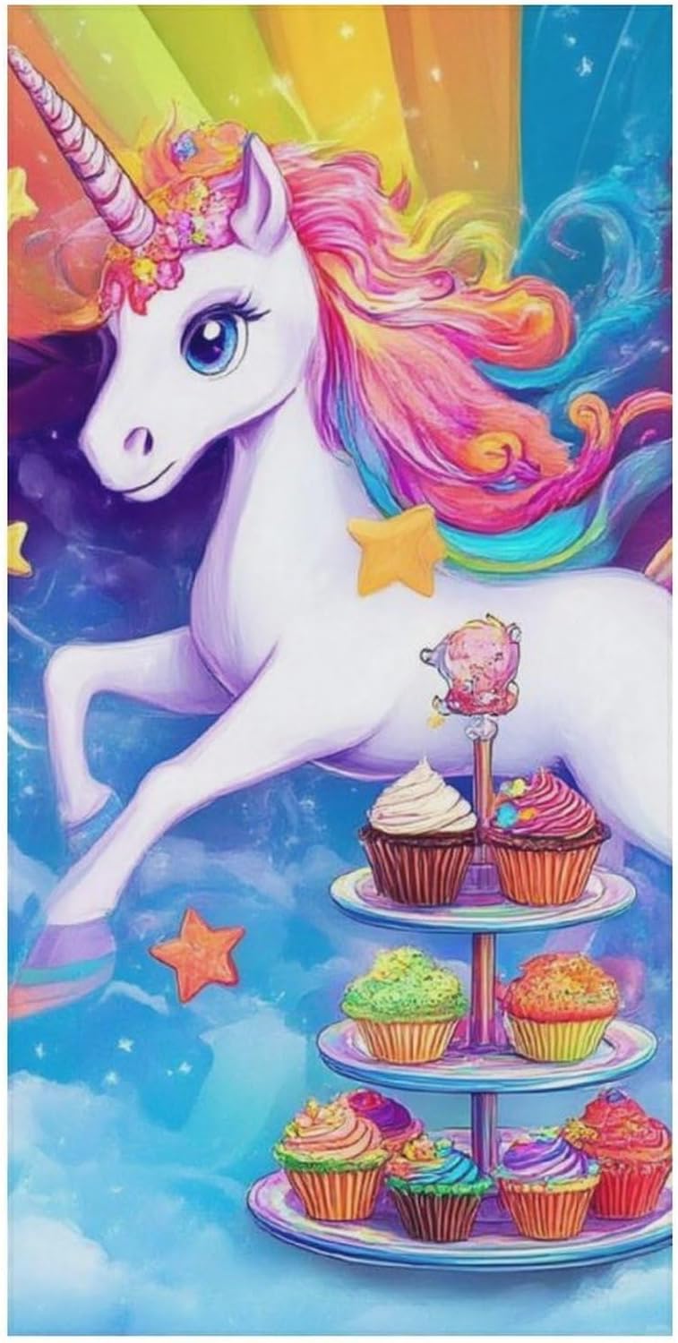 4SEE Super Soft Unicorn Rainbow Beach Towel