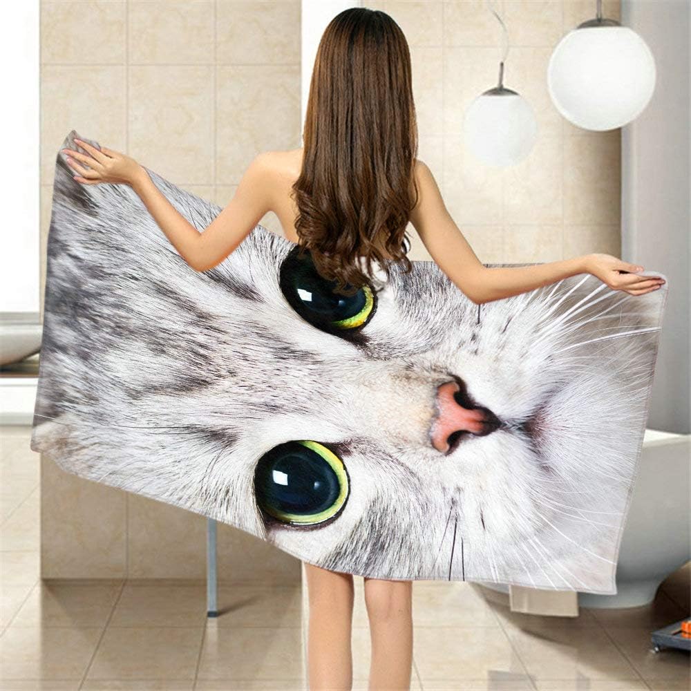 Moslion Comfy Bath Towels for Cat Lovers