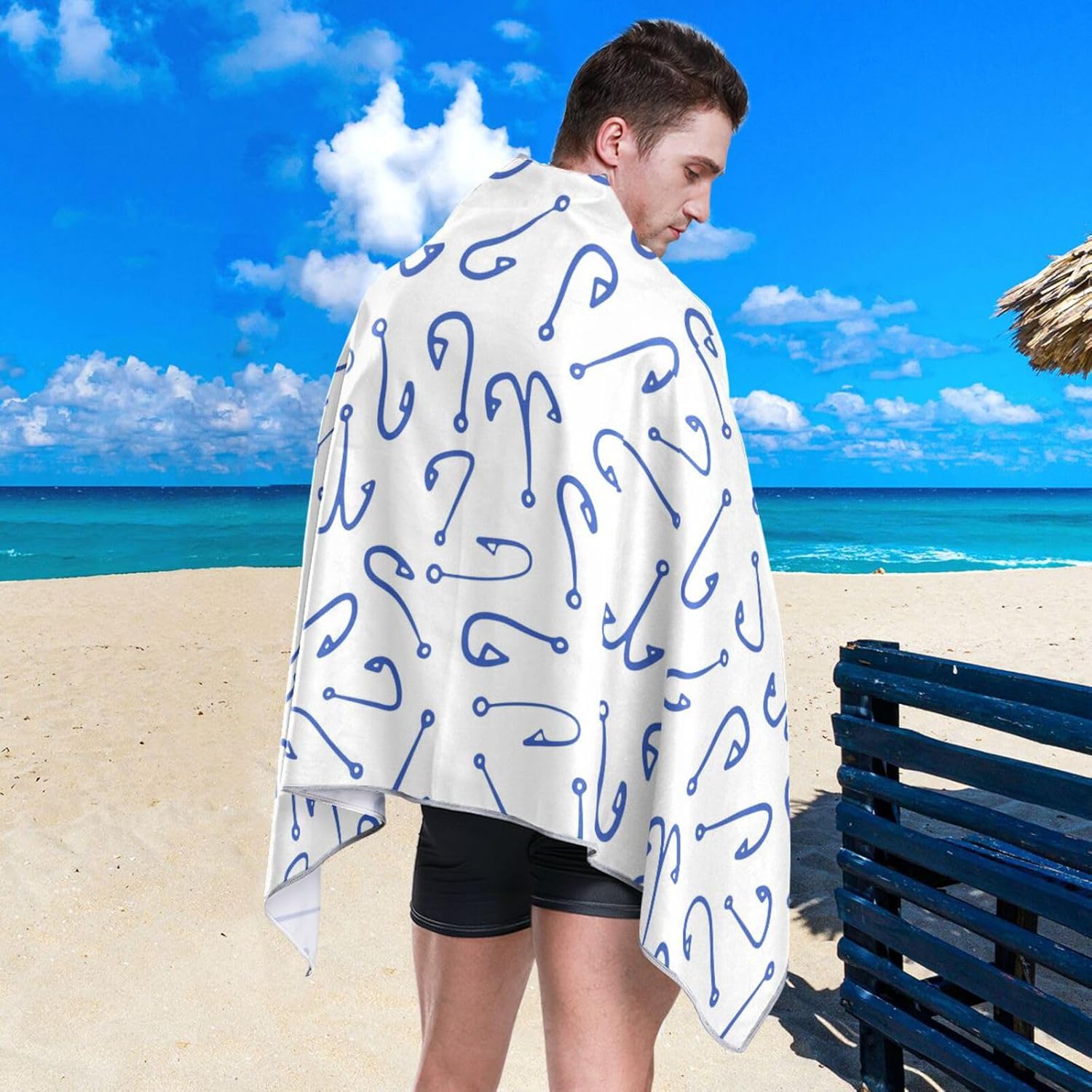 Gredecor Oversized Beach Towel 71x31 Blue 1