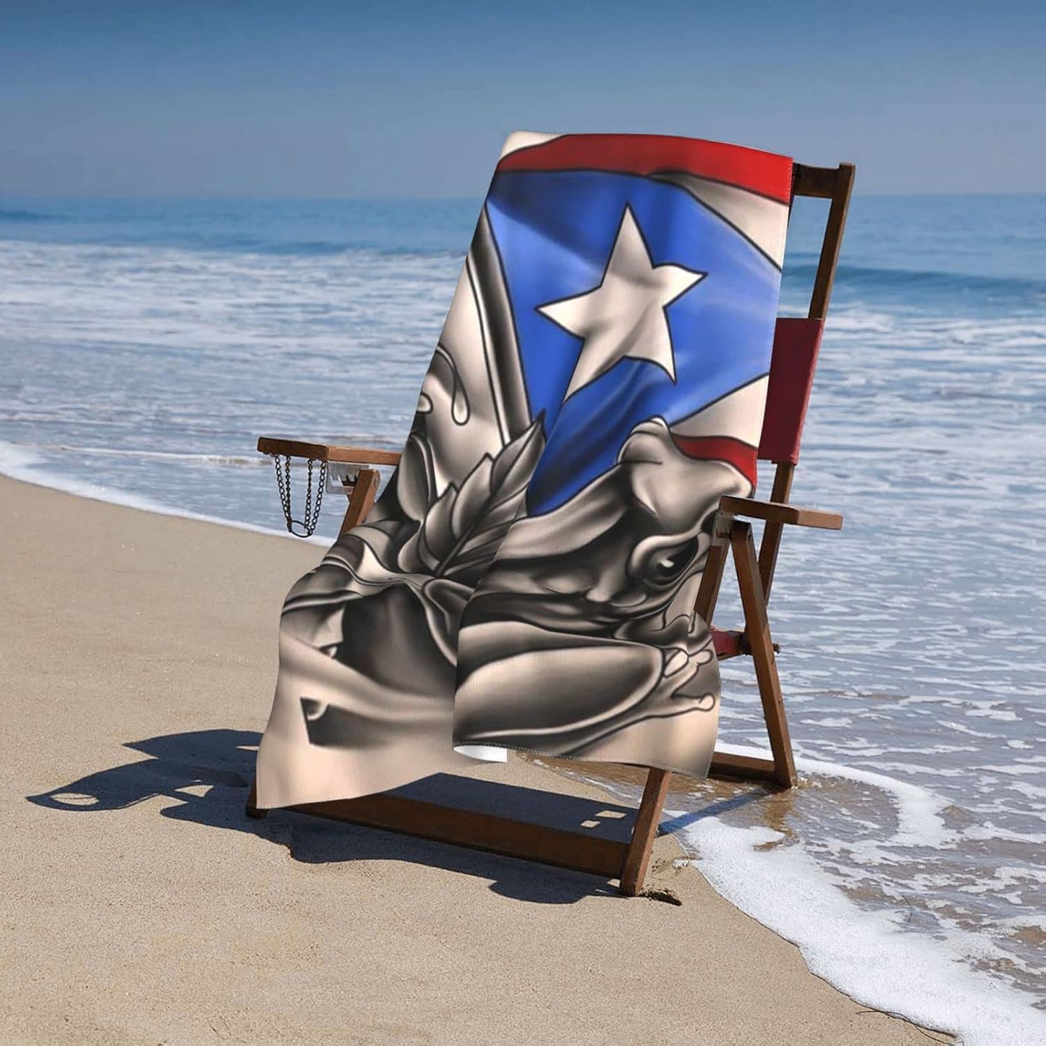 Puerto Rican Flag Microfiber Beach Towels for Kids and Adults