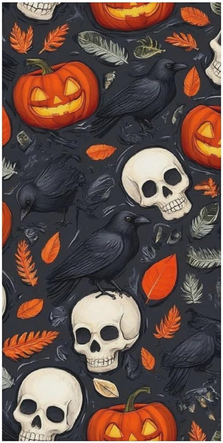 Extra Large Beach Towels with Halloween Raven Design