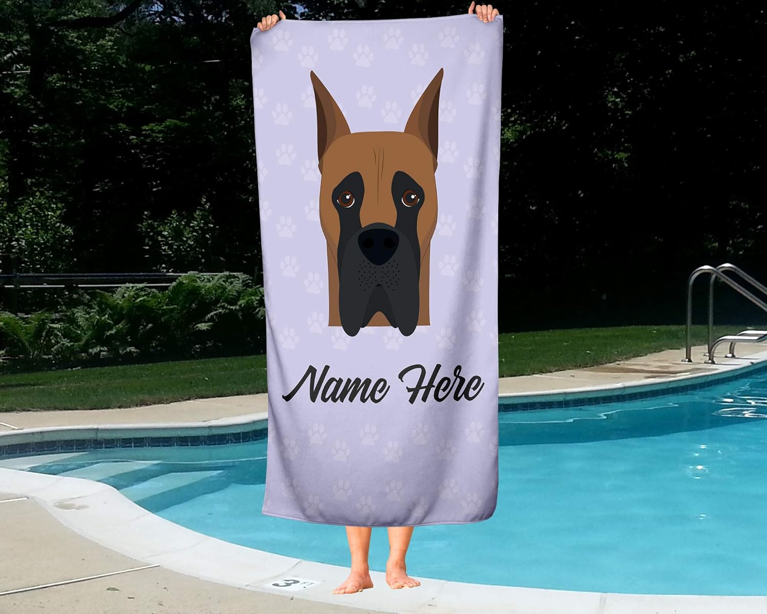 Personalized Great Dane Towels for Beach and Bath
