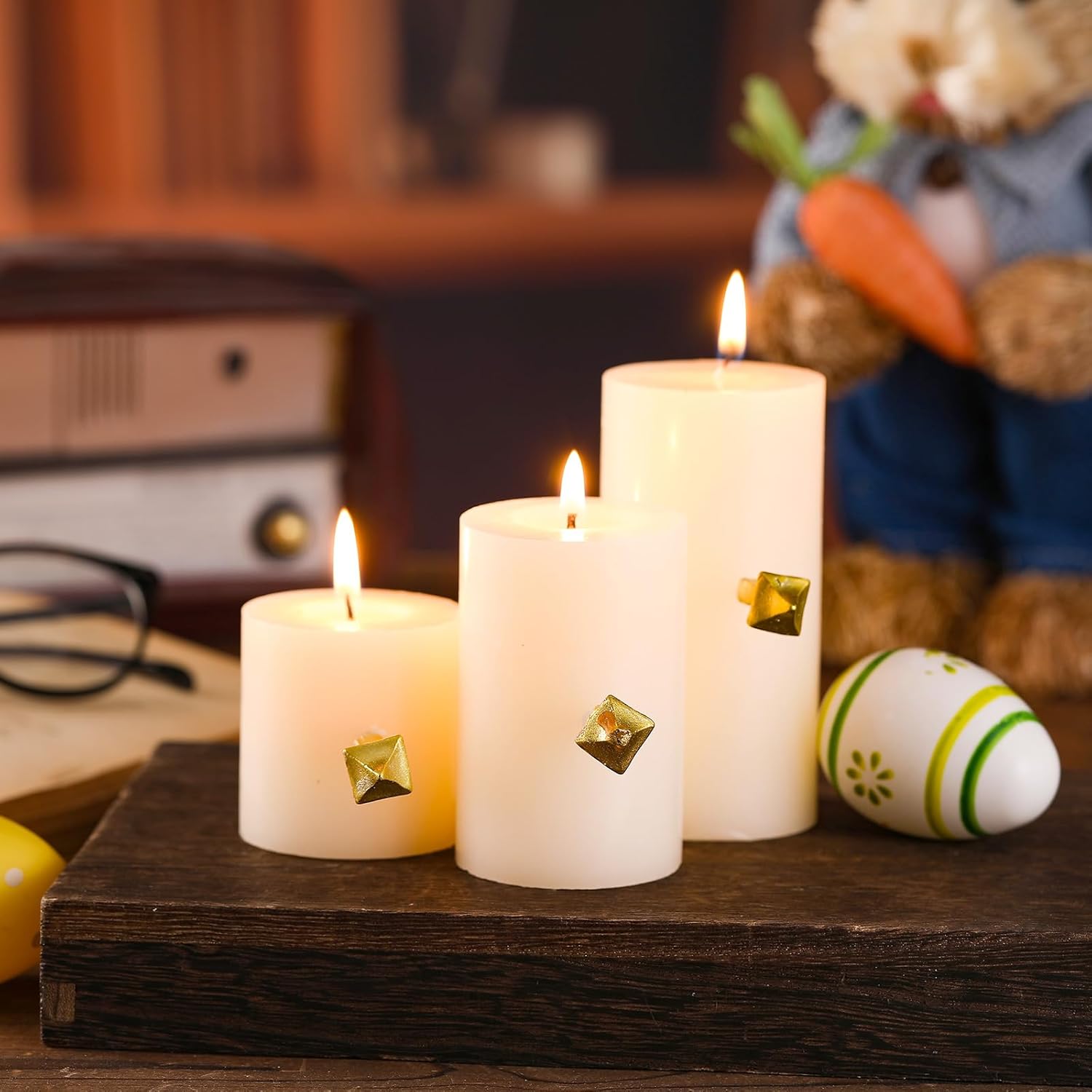 MorningRo 8 Pcs Gold Candle Nails for Easter Church Services
