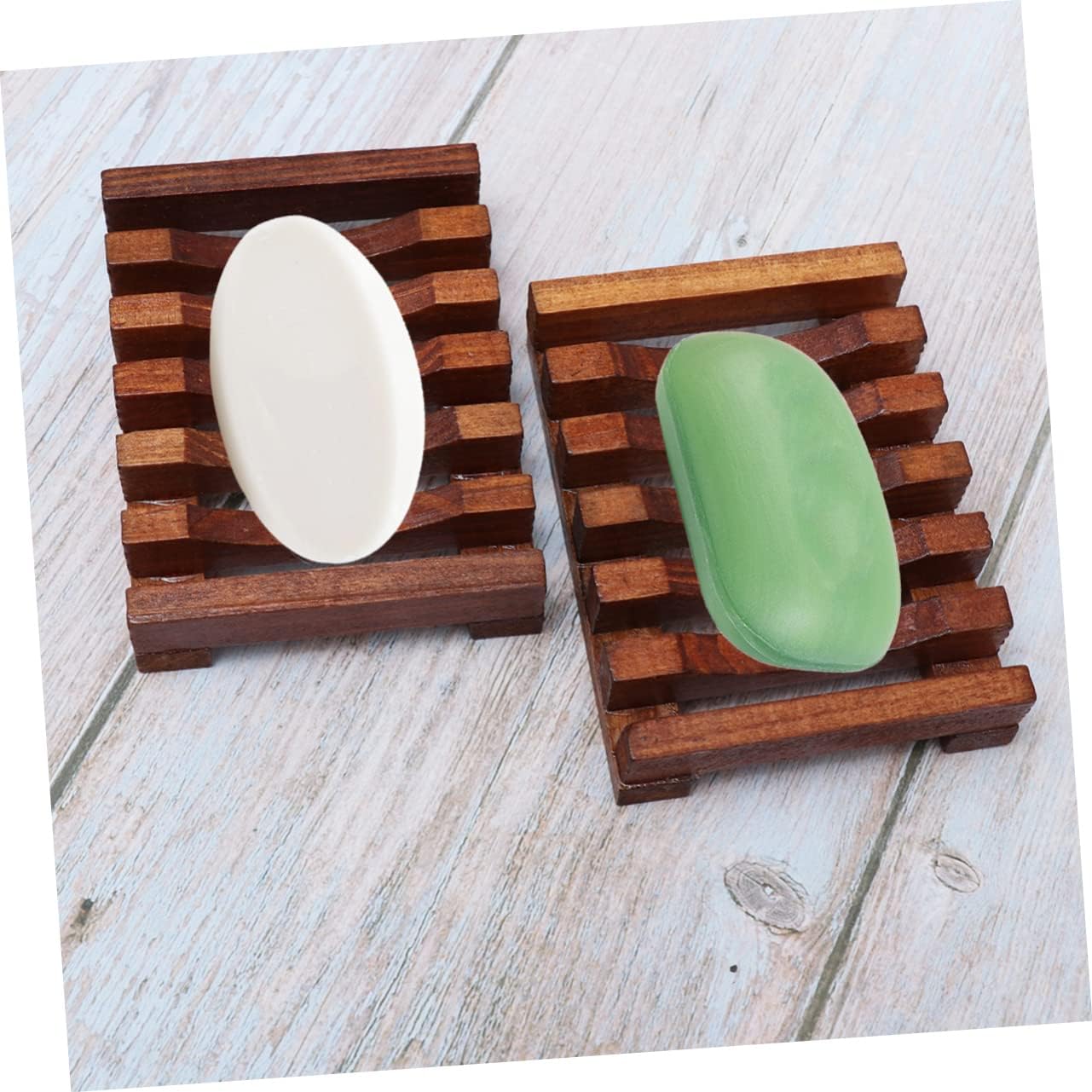Beatifufu Classic Wooden Soap Dish Set 2 Pieces
