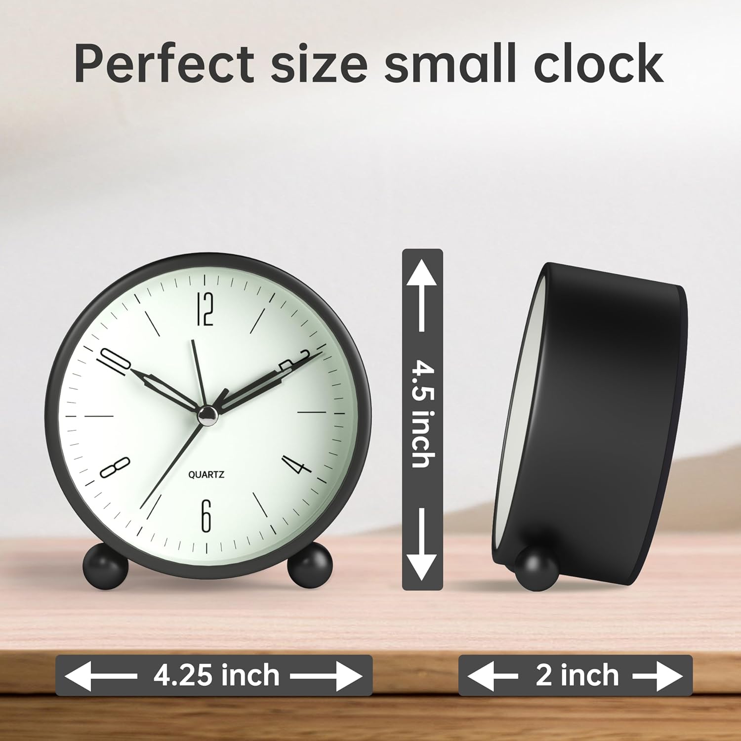 JALL Analog Alarm Clock with Night Light and Silent Hand 1