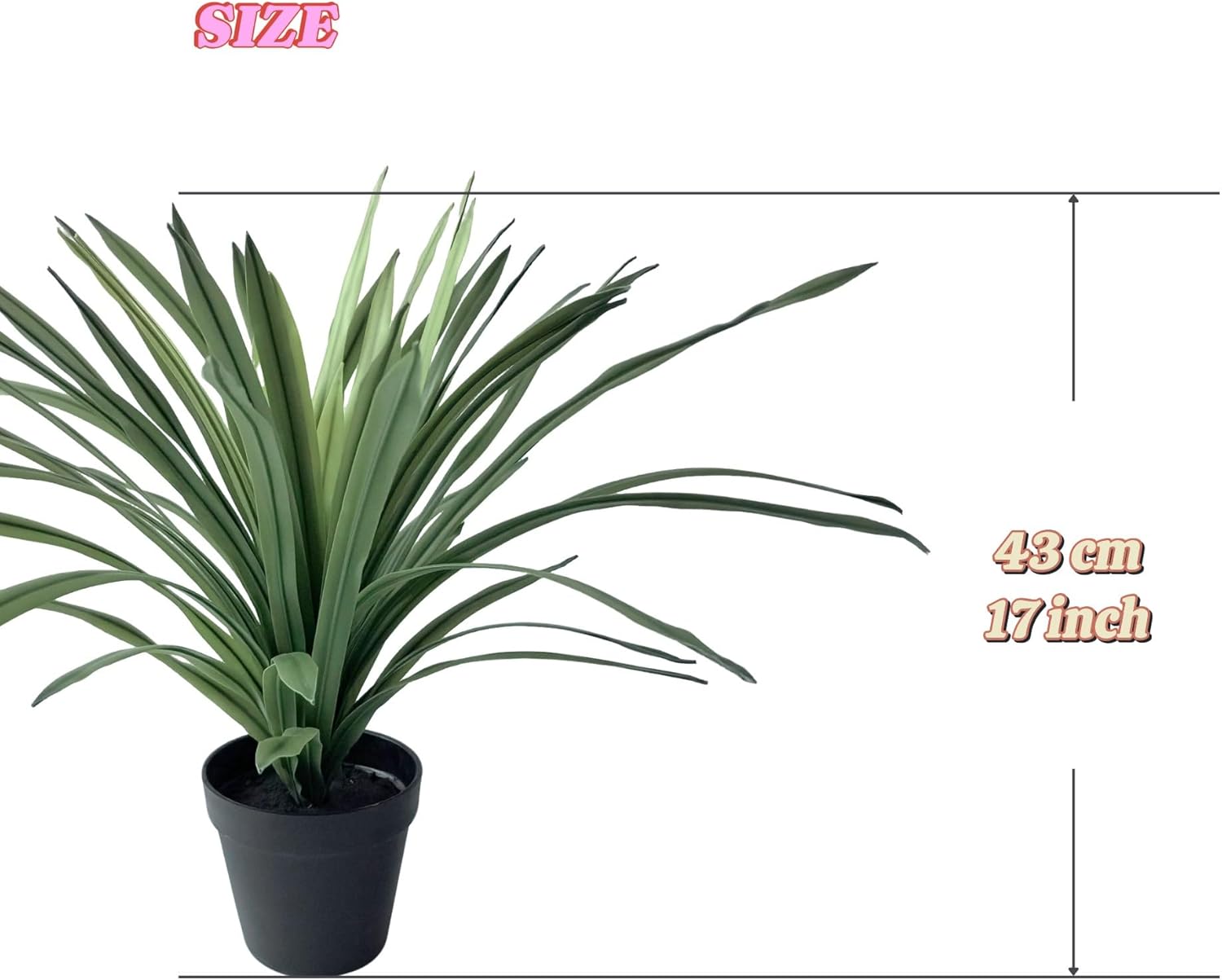 Realistic Artificial Lemon Grass Plant with White Edges