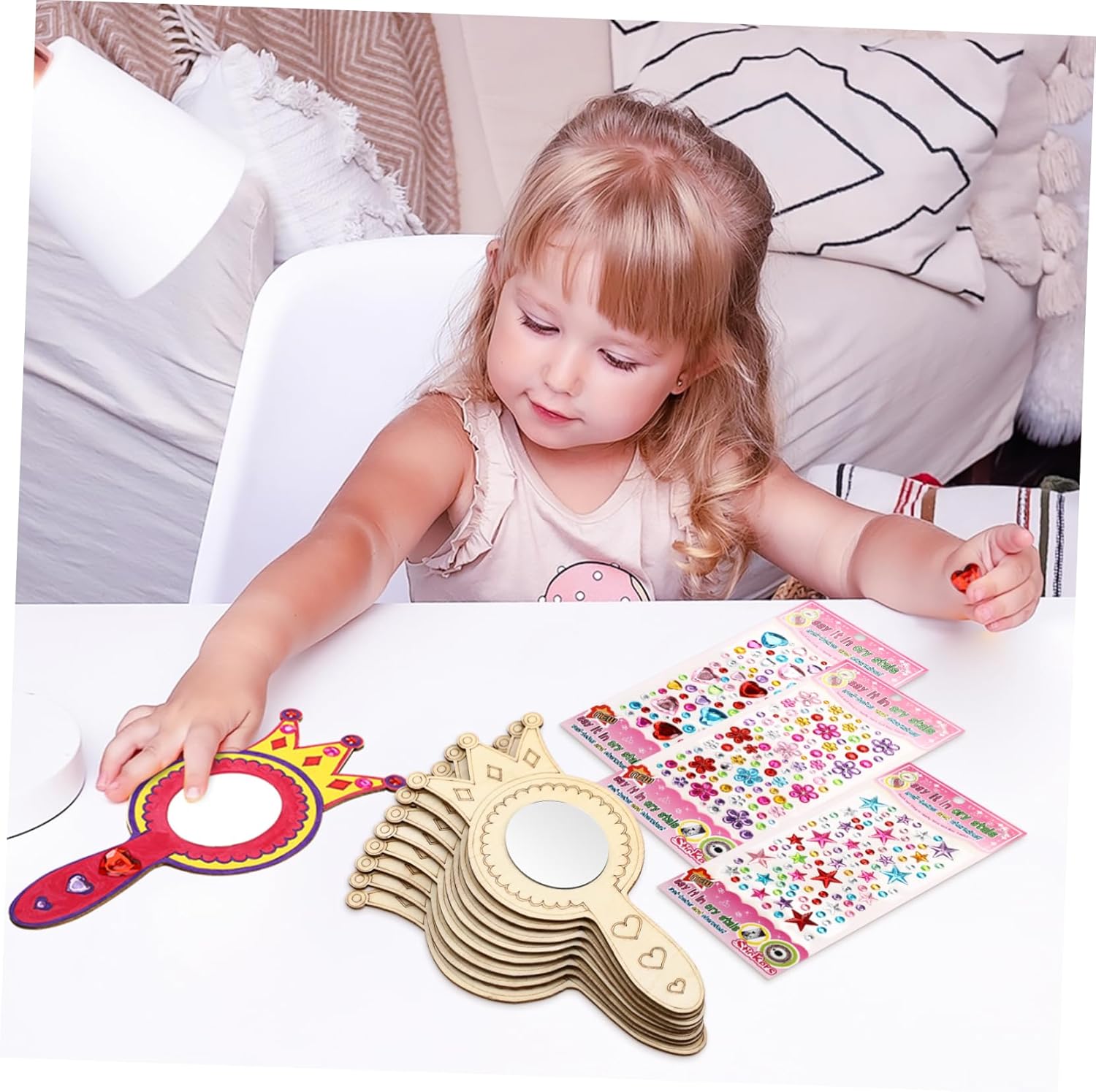 BESPORTBLE Handheld Mirror Craft Set for Kids 1