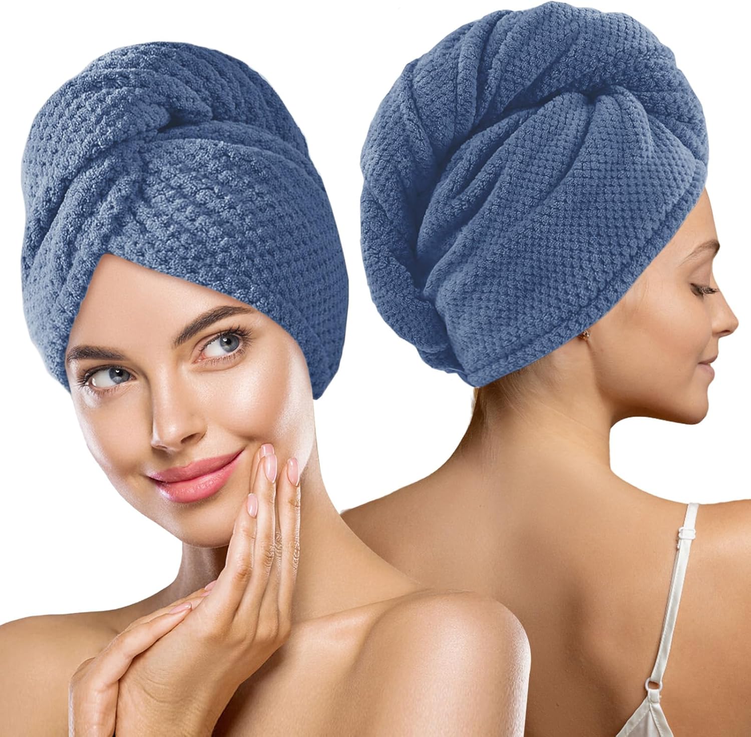 MaopaoBeauty 2 Pack Microfiber Hair Towel for Women