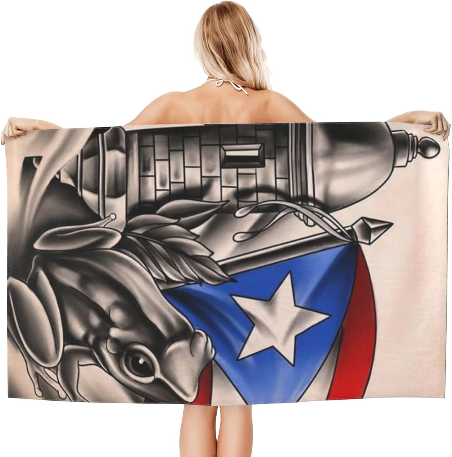 Puerto Rican Flag Microfiber Beach Towels for Kids and Adults