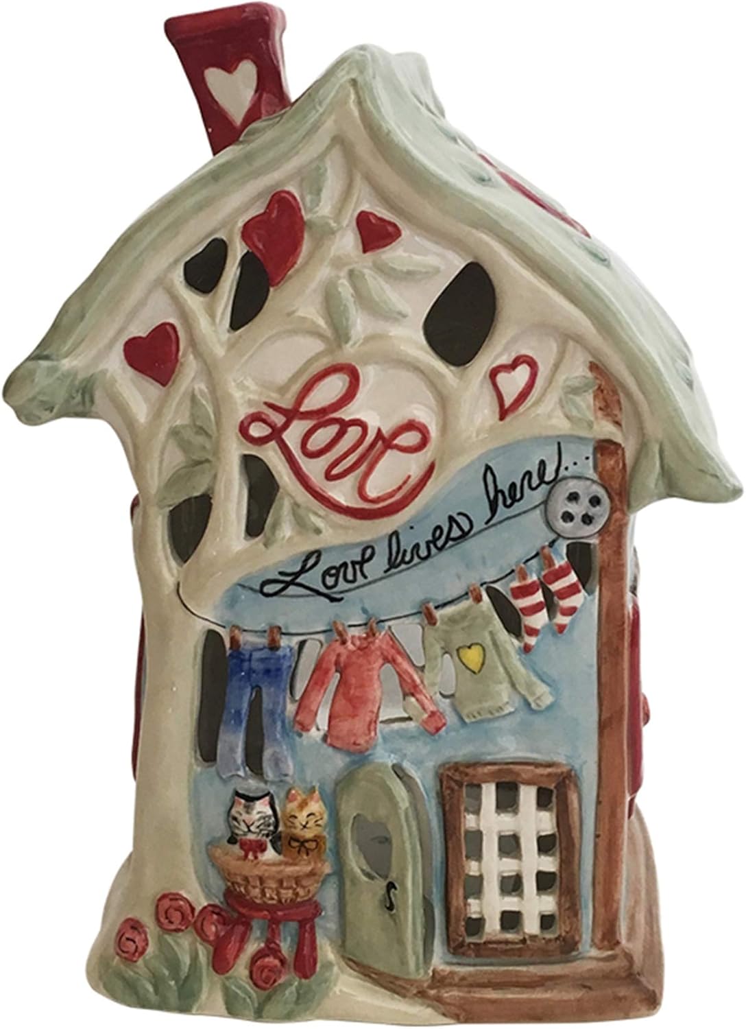 Blue Sky Ceramics Love Lives Here Candle Holder