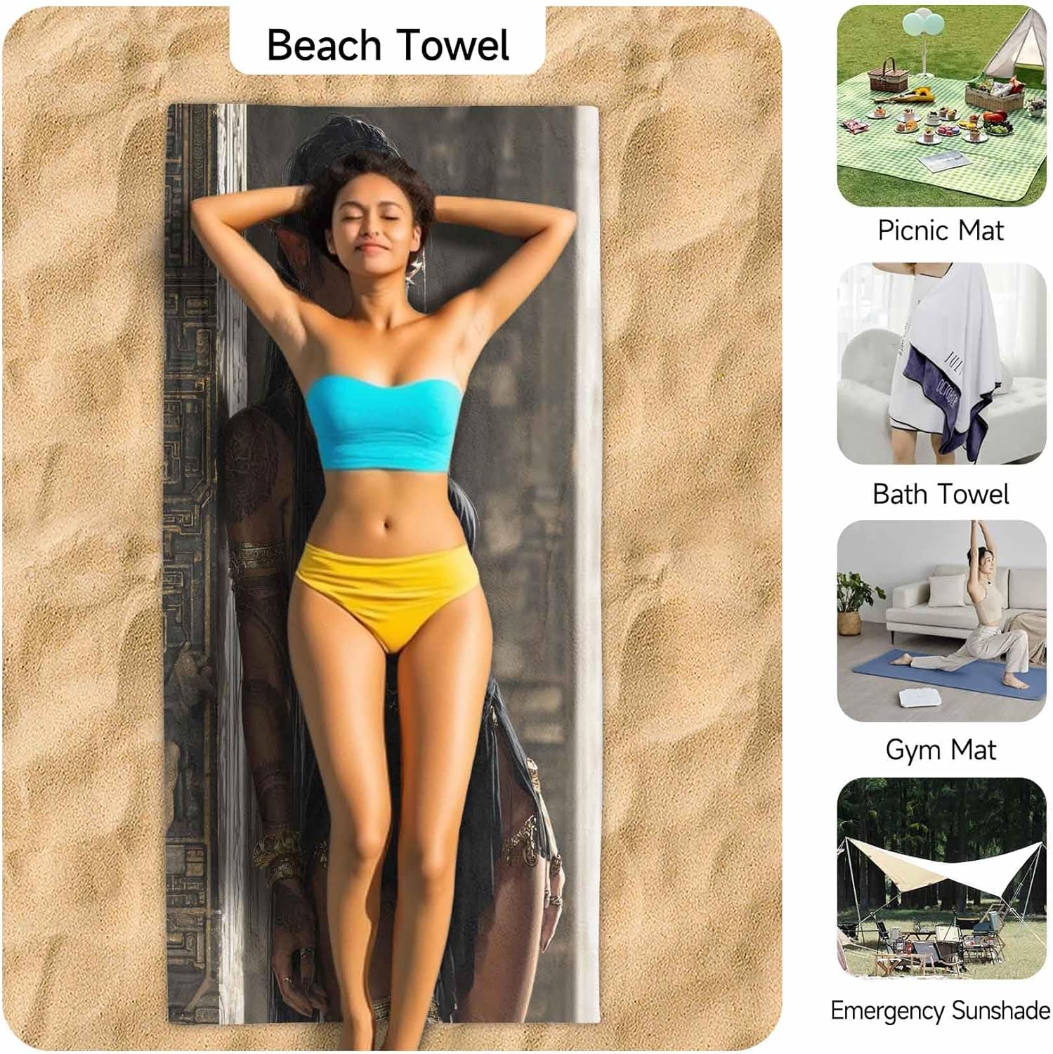 PolXmyxor Magnetic Beach Towel with Buckle 1