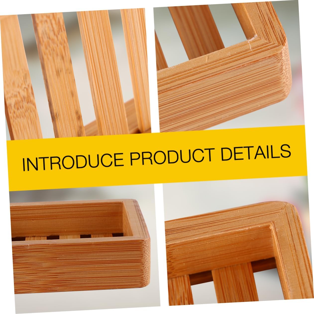 BRIGHTFUFU Bamboo Soap Holder with Self-Draining Design