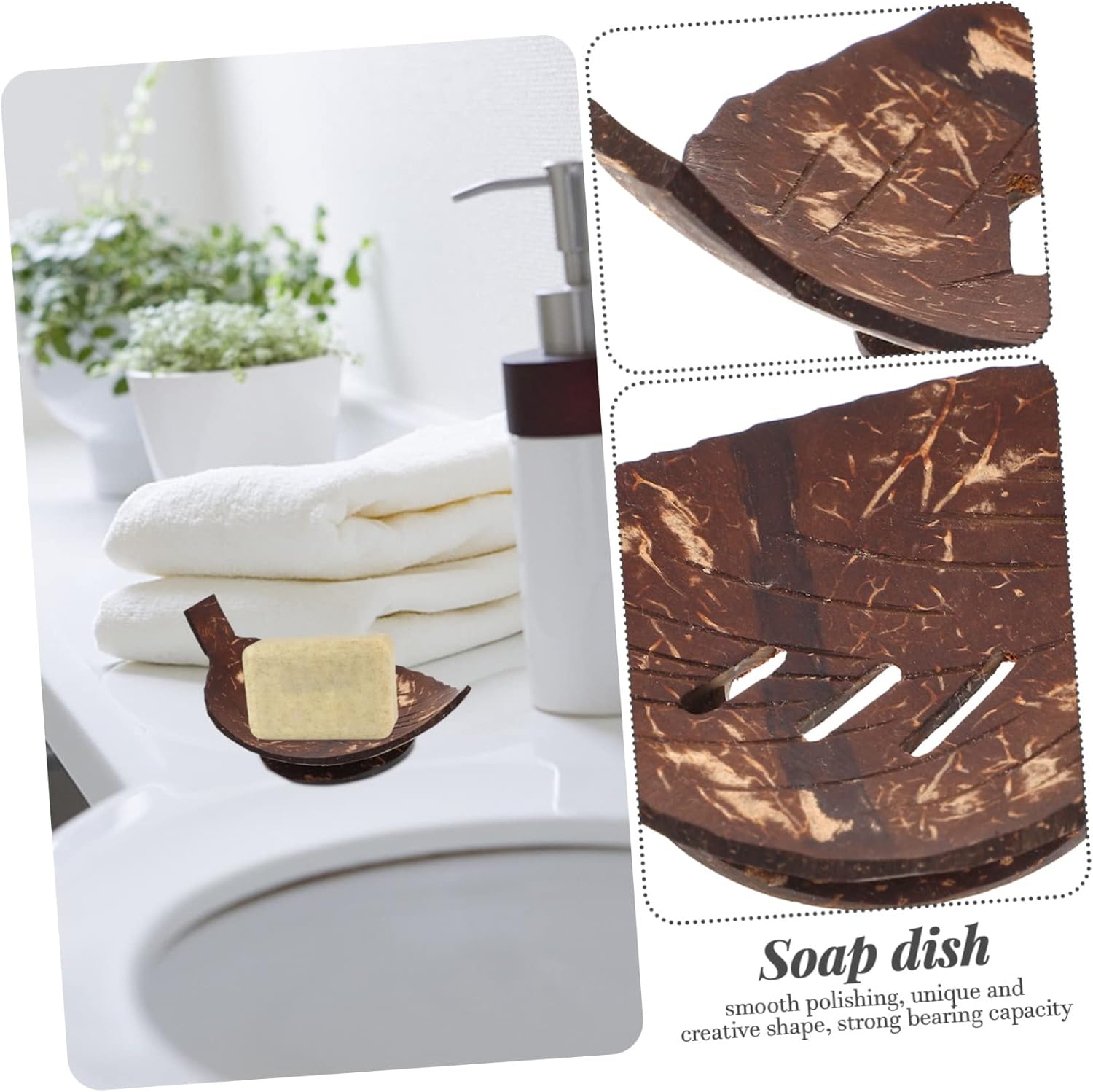 DOITOOL 2pcs Coconut Shell Soap Holder 1
