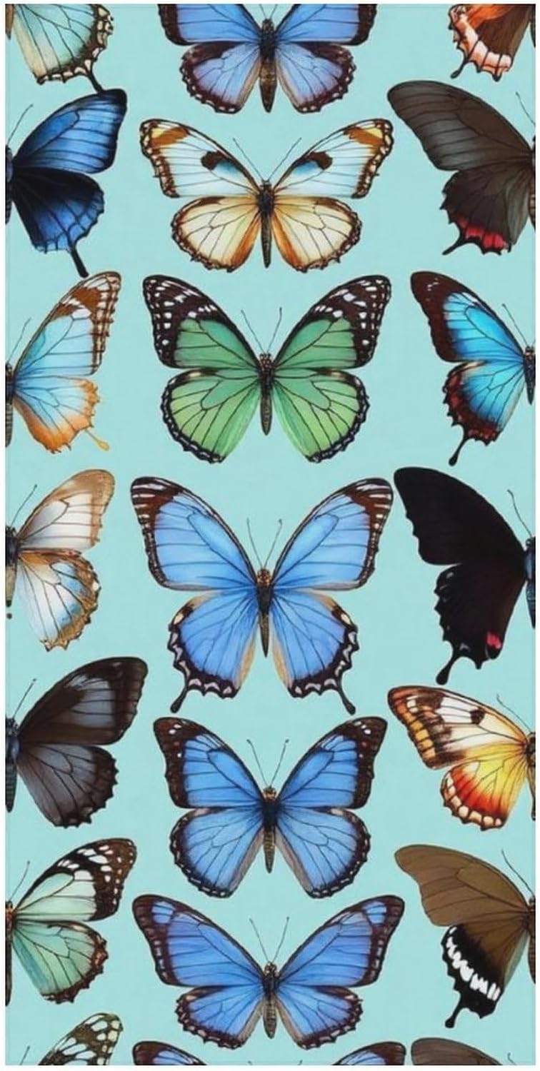 4SEE Plus Size Beach Towel - Gothic Black Butterflies Design